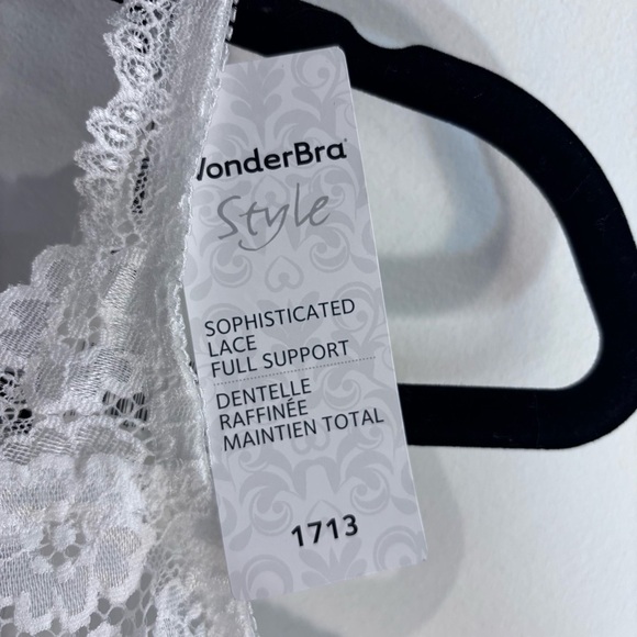 WONDERBRA Sz 38D White Sophisticated Lace Bra Underwire Full Support NEW. - Picture 4 of 8